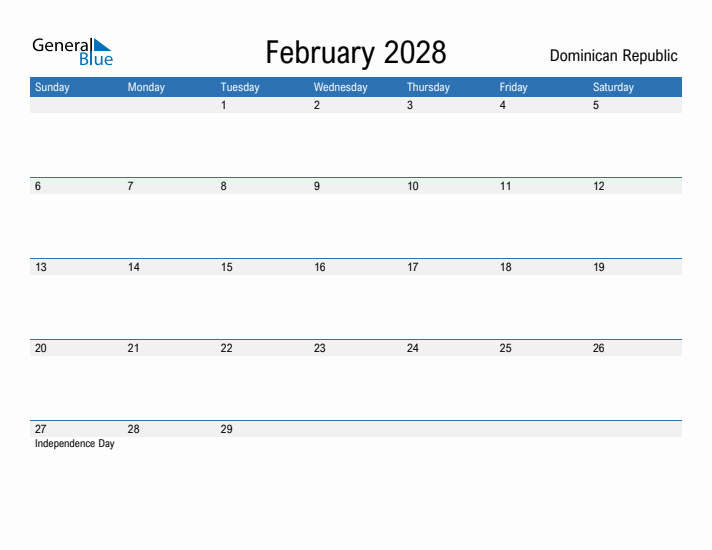 Fillable February 2028 Calendar