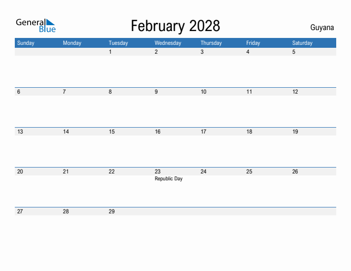 Fillable February 2028 Calendar