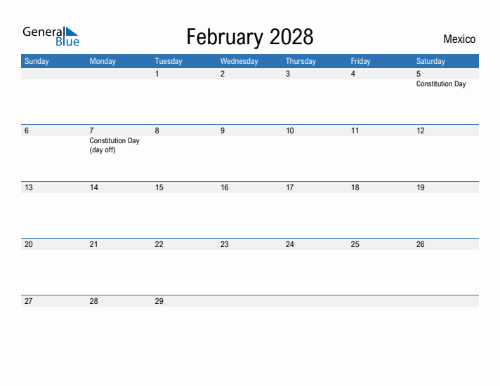 Fillable February 2028 Calendar