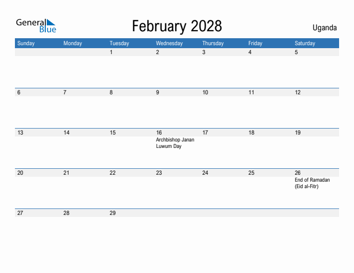 Fillable February 2028 Calendar