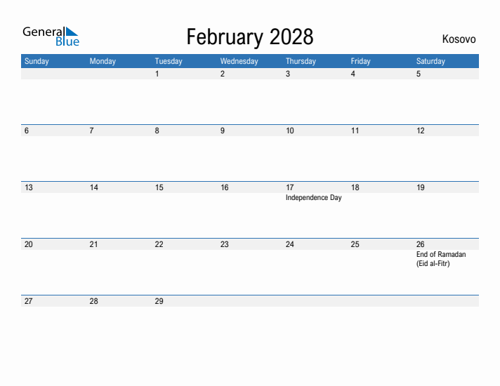 Fillable February 2028 Calendar