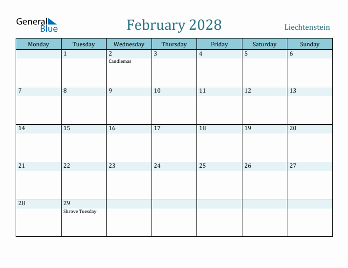 February 2028 Calendar with Holidays