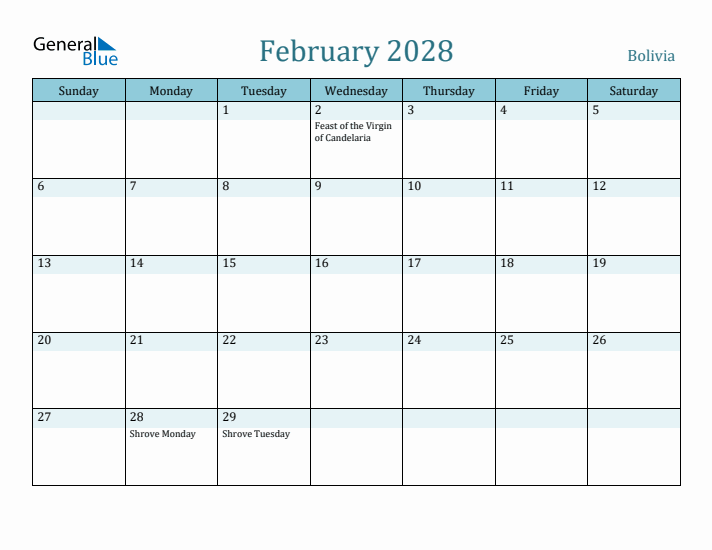 February 2028 Calendar with Holidays