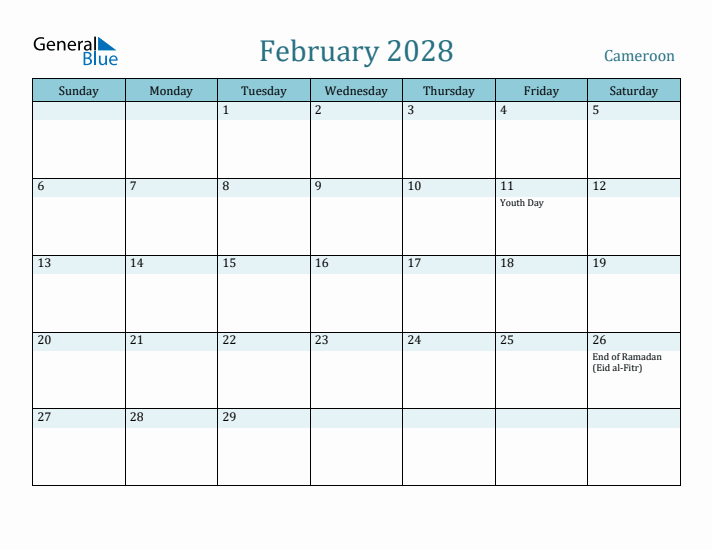 February 2028 Calendar with Holidays