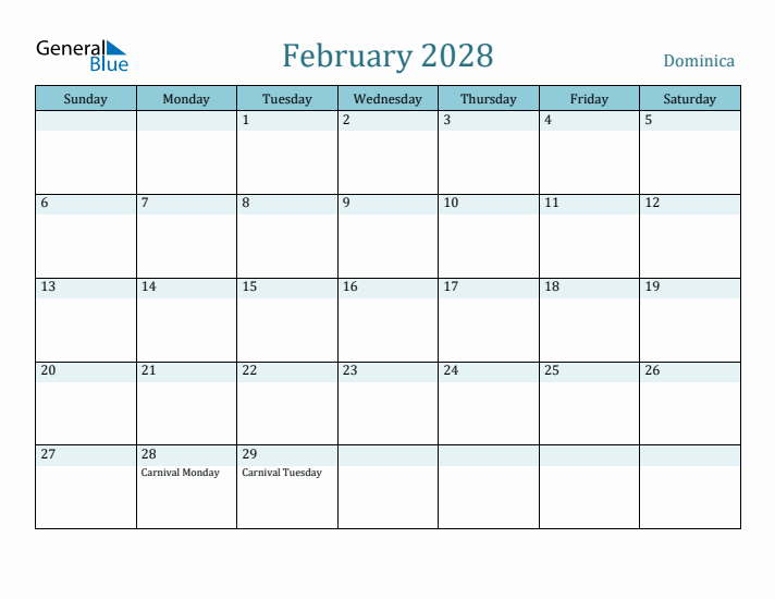 February 2028 Calendar with Holidays