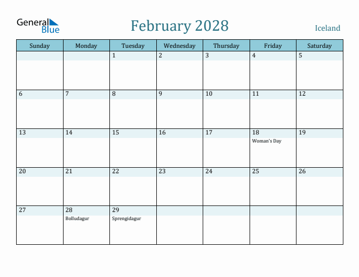 February 2028 Calendar with Holidays