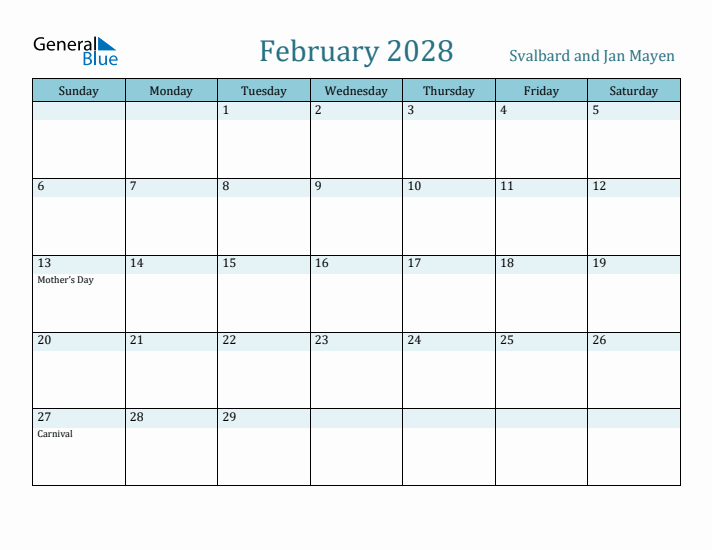 February 2028 Calendar with Holidays