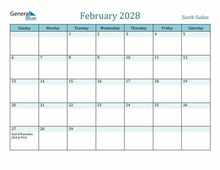 February 2028 Calendar with Holidays