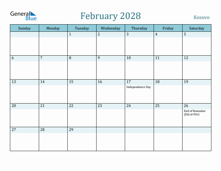 February 2028 Calendar with Holidays