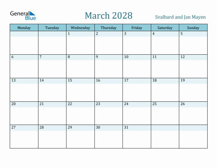 March 2028 Calendar with Holidays