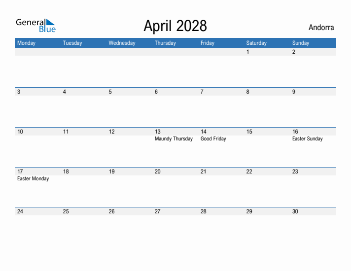 Fillable April 2028 Calendar