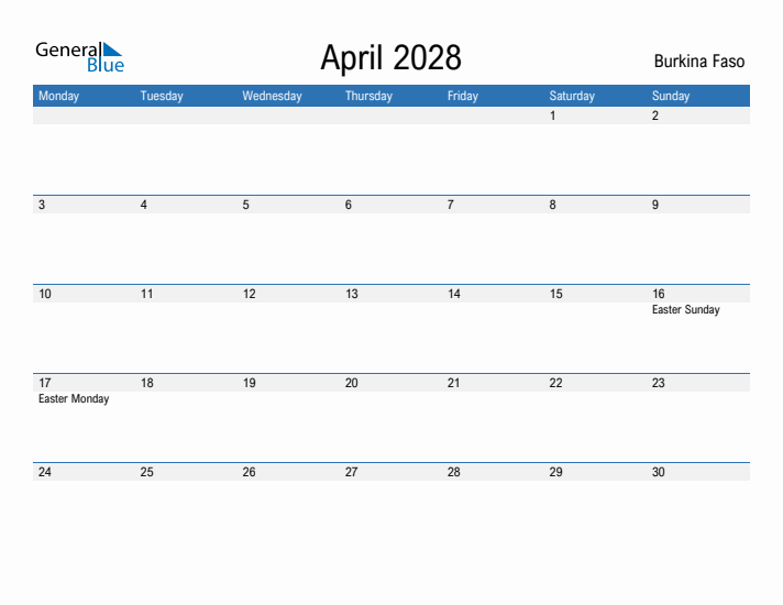 Fillable April 2028 Calendar