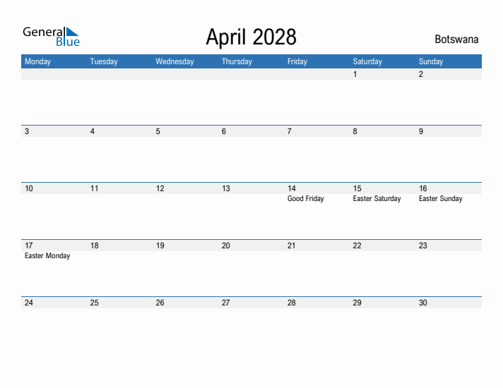 Fillable April 2028 Calendar