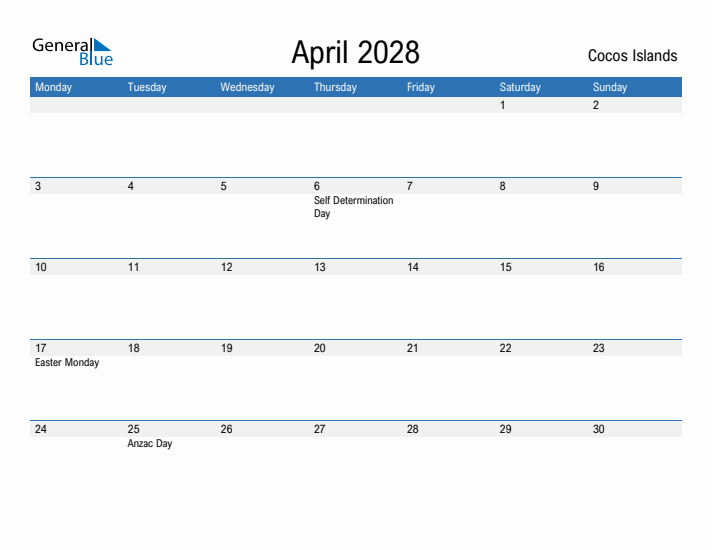 Fillable April 2028 Calendar