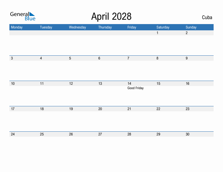 Fillable April 2028 Calendar