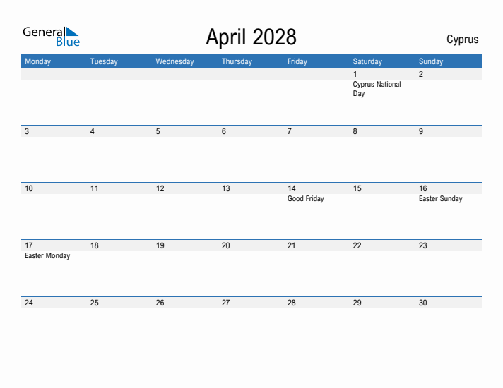 Fillable April 2028 Calendar