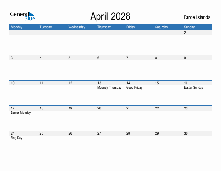 Fillable April 2028 Calendar