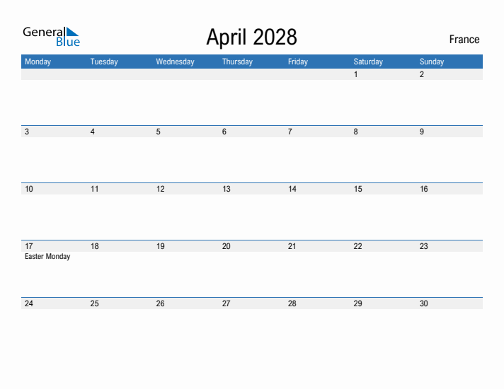 Fillable April 2028 Calendar