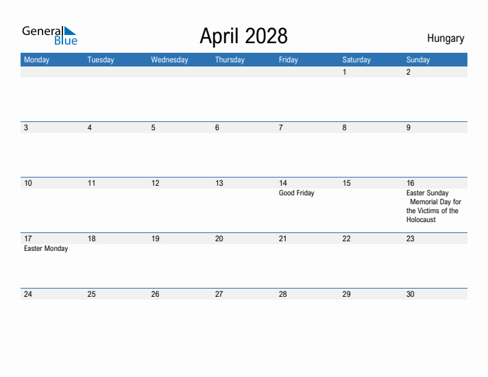 Fillable April 2028 Calendar