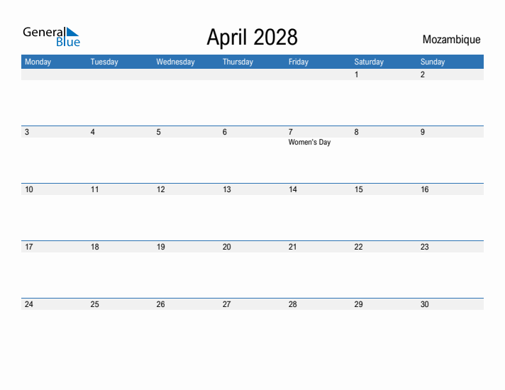 Fillable April 2028 Calendar