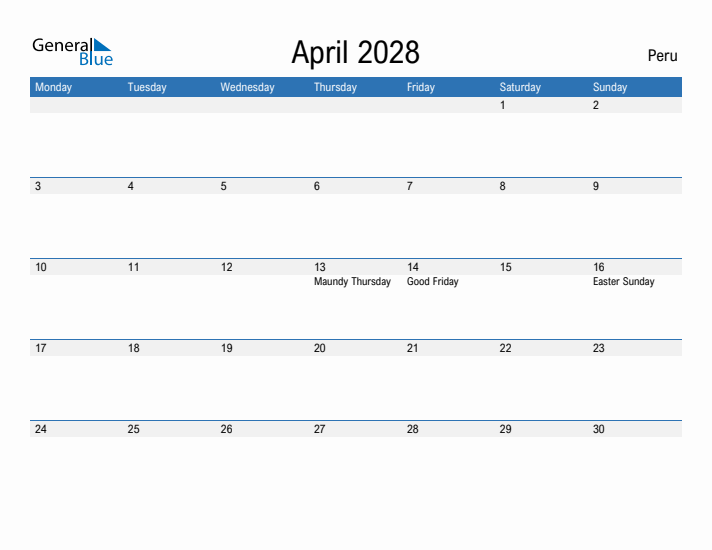 Fillable April 2028 Calendar