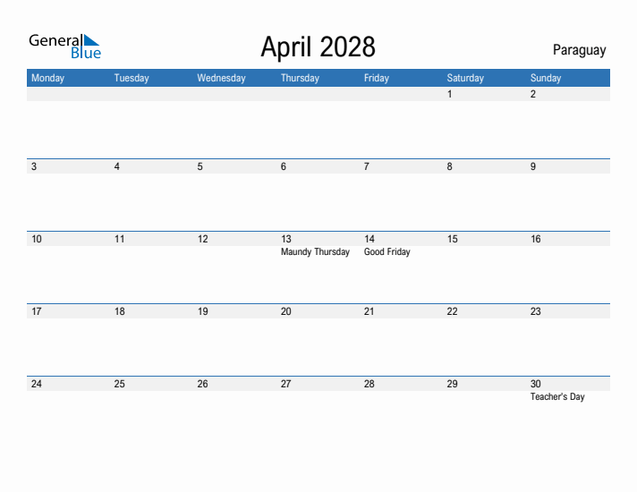 Fillable April 2028 Calendar