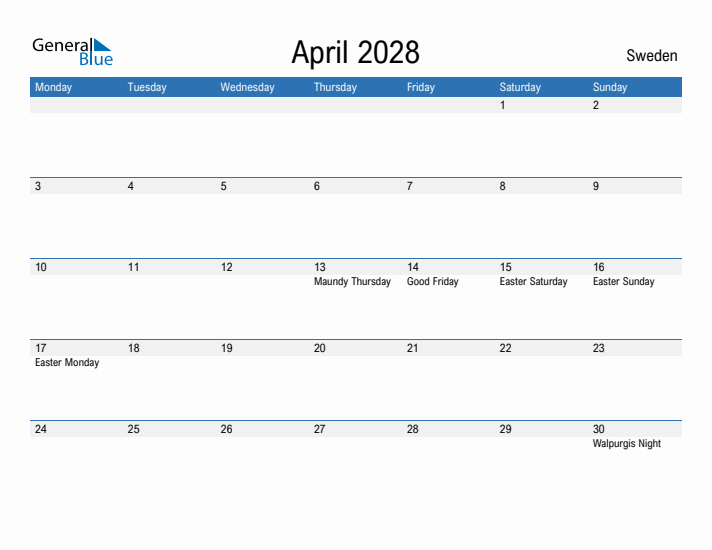 Fillable April 2028 Calendar