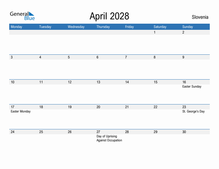 Fillable April 2028 Calendar