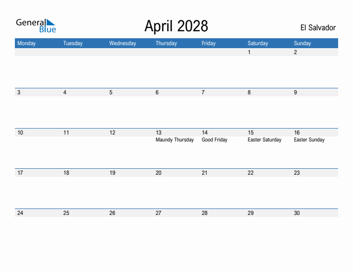 Fillable April 2028 Calendar