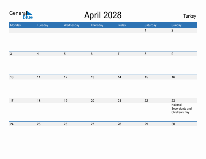 Fillable April 2028 Calendar