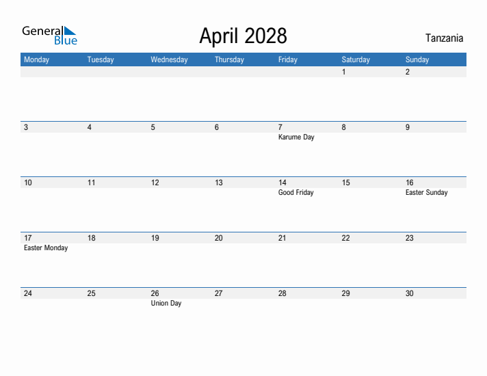 Fillable April 2028 Calendar