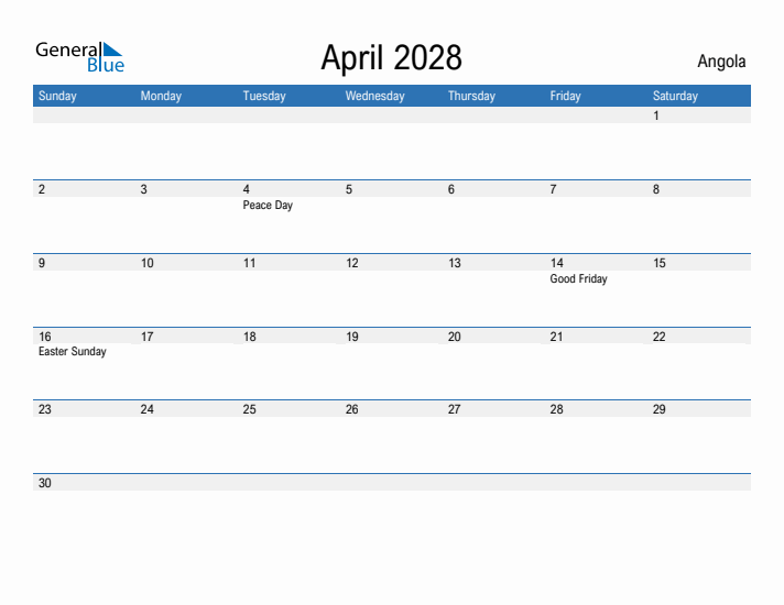 Fillable April 2028 Calendar