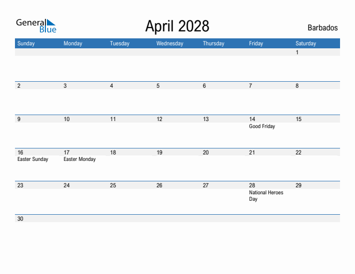 Fillable April 2028 Calendar