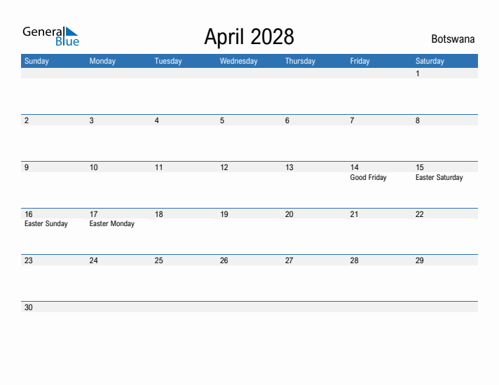 Fillable April 2028 Calendar