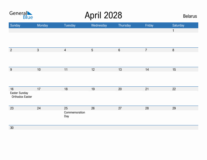 Fillable April 2028 Calendar