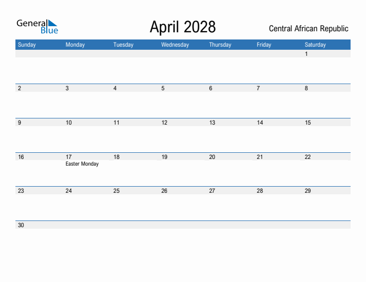 Fillable April 2028 Calendar