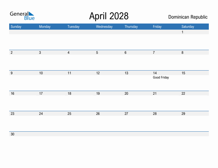 Fillable April 2028 Calendar