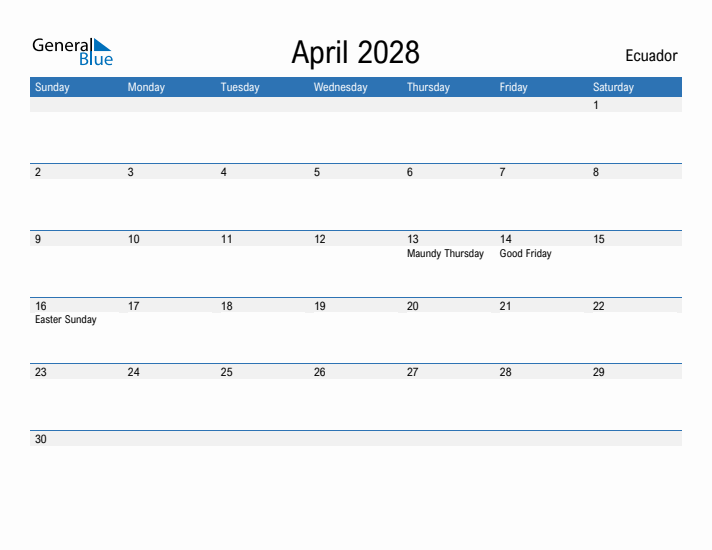 Fillable April 2028 Calendar