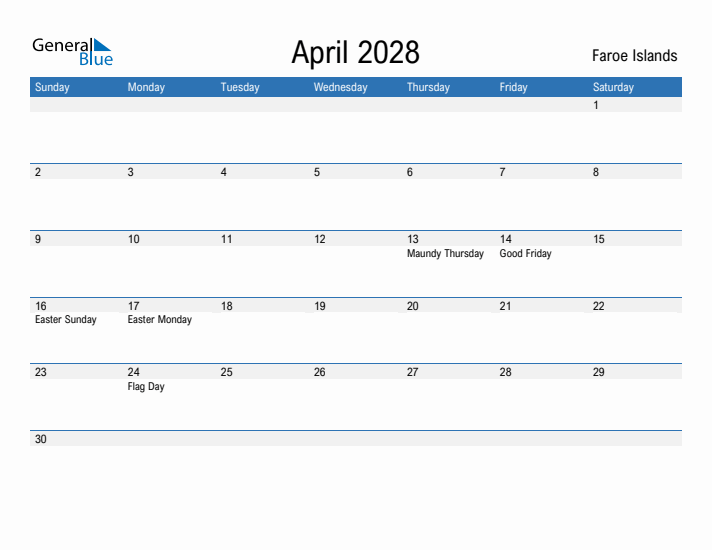 Fillable April 2028 Calendar