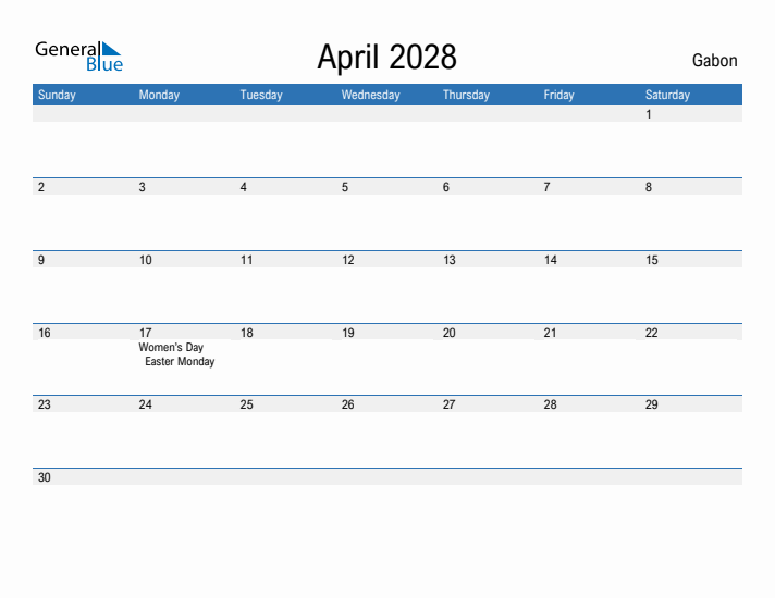 Fillable April 2028 Calendar