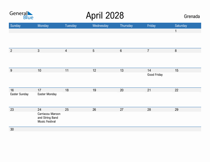 Fillable April 2028 Calendar