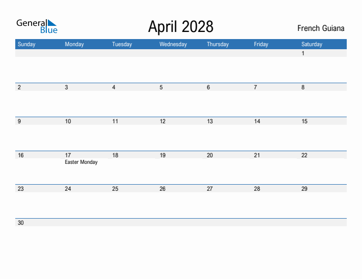 Fillable April 2028 Calendar