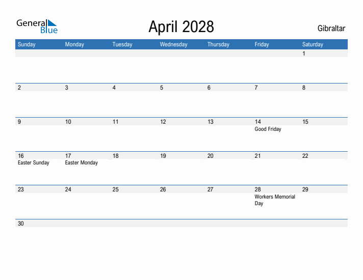 Fillable April 2028 Calendar