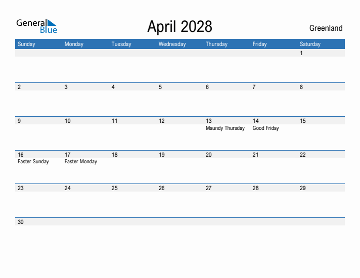 Fillable April 2028 Calendar