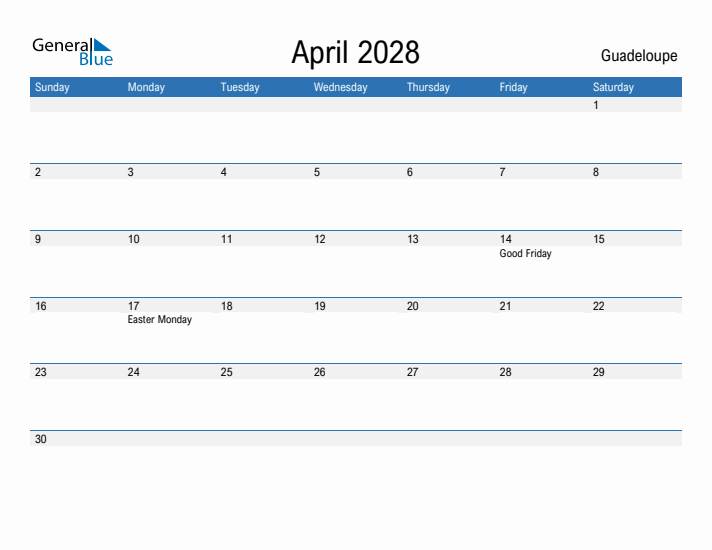 Fillable April 2028 Calendar