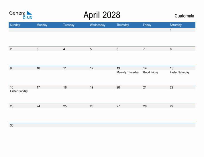 Fillable April 2028 Calendar