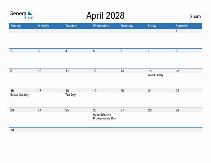 Fillable April 2028 Calendar