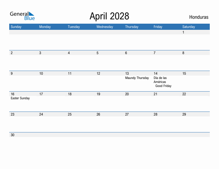 Fillable April 2028 Calendar