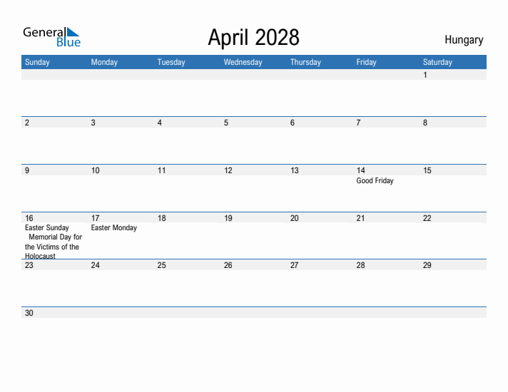 Fillable April 2028 Calendar