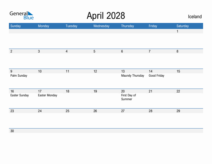 Fillable April 2028 Calendar